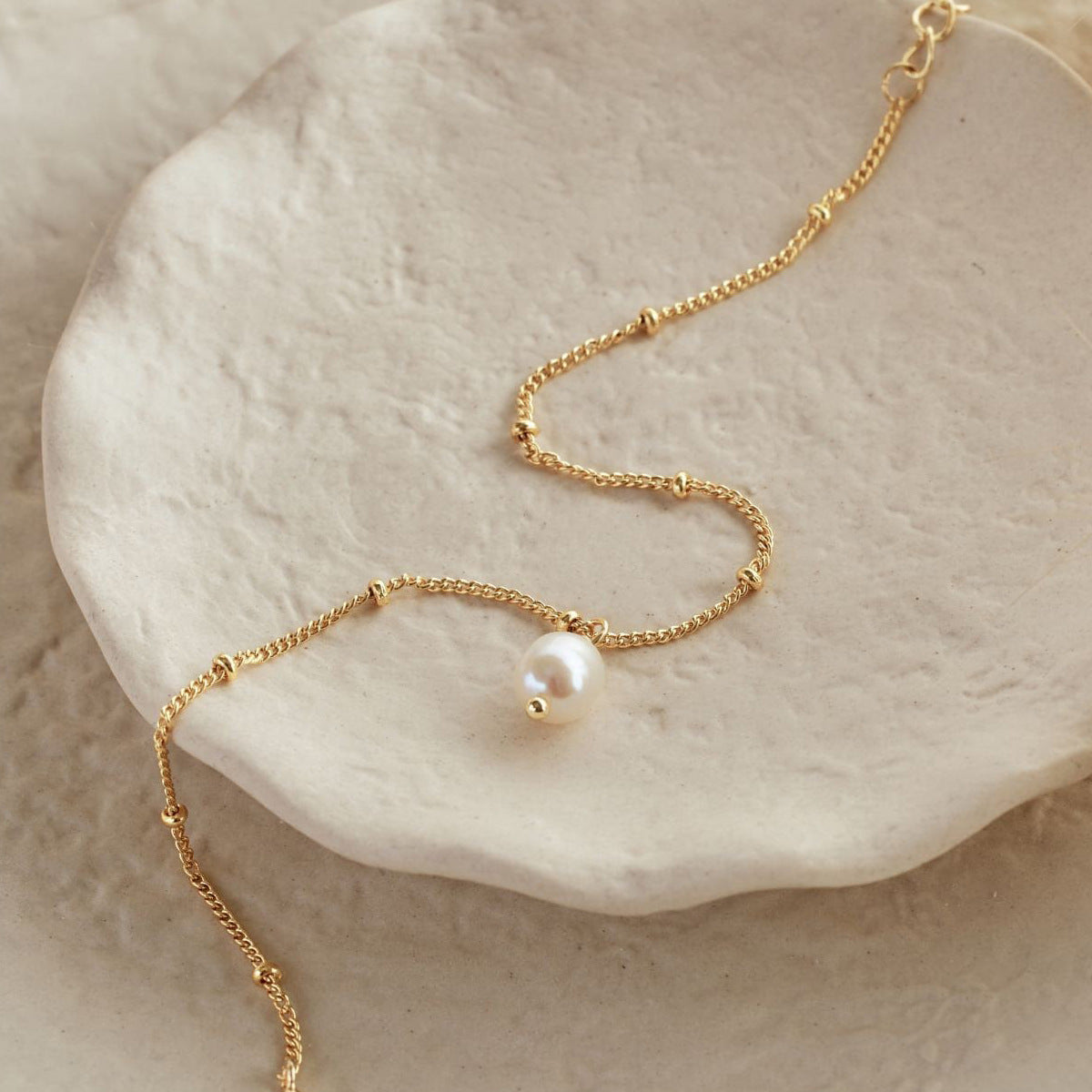 Baroque Freshwater Pearl Stainless Steel Pendant Necklace