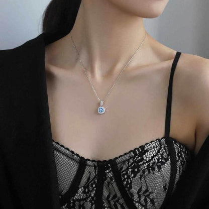 Emerald Halo Pendant Necklace