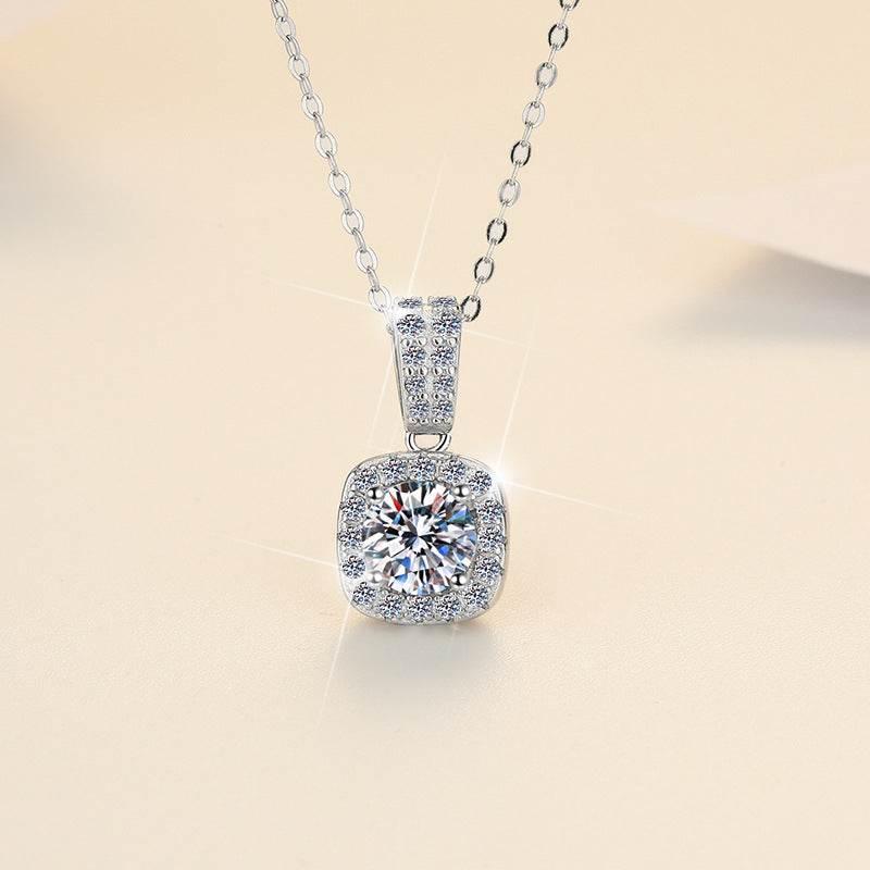 Emerald Halo Pendant Necklace