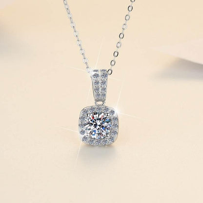 Emerald Halo Pendant Necklace