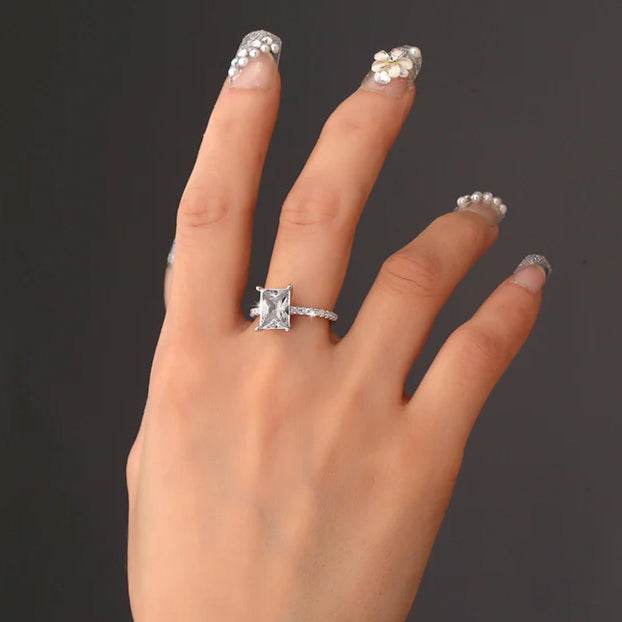 Radiant Cut Moissanite Engagement Ring