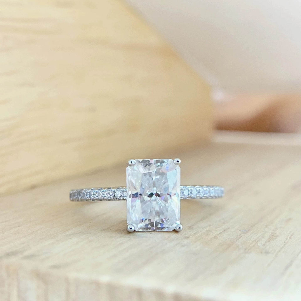 Radiant Cut Moissanite Engagement Ring