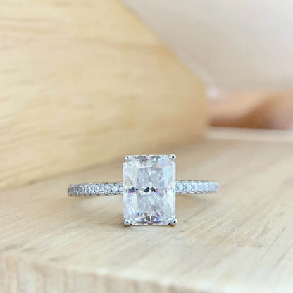 Radiant Cut Moissanite Engagement Ring