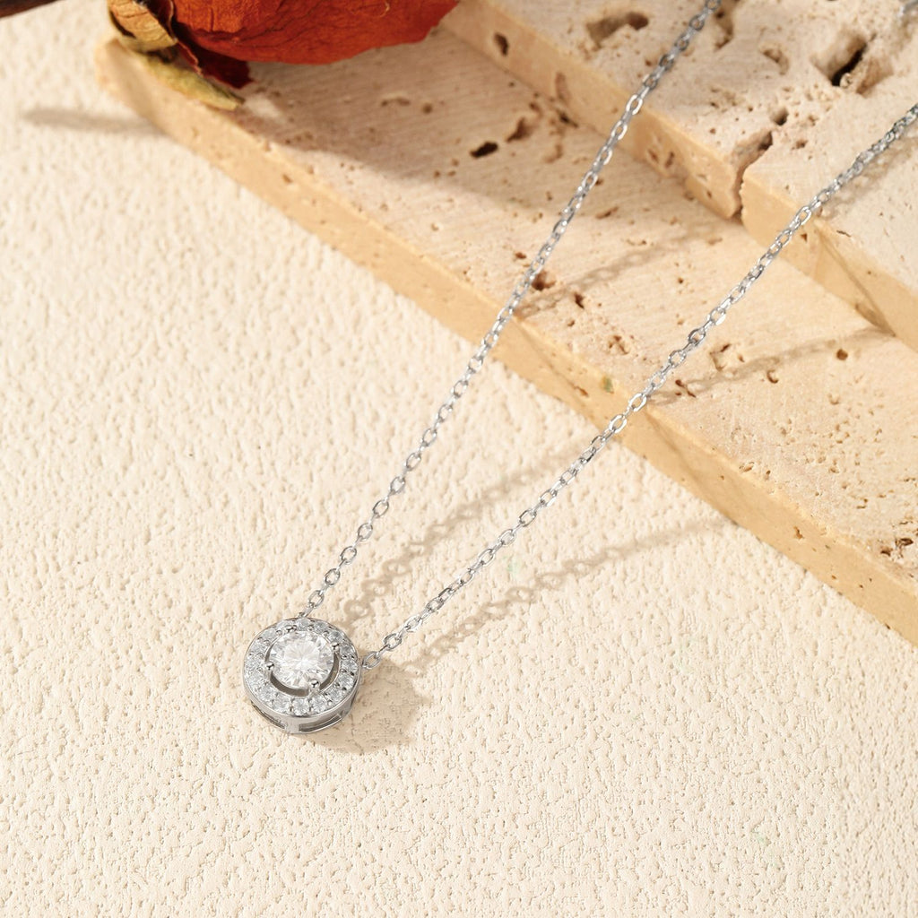 Round Moissanite Pendant Necklace