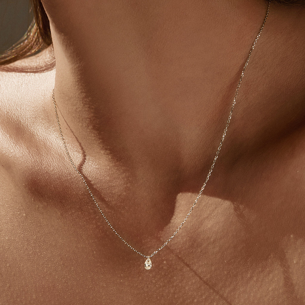 Teardrop Moissanite Pendant Necklace
