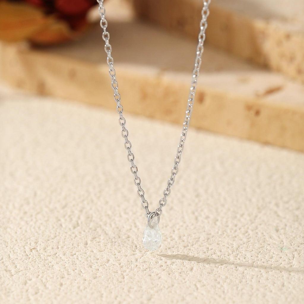 Teardrop Moissanite Pendant Necklace