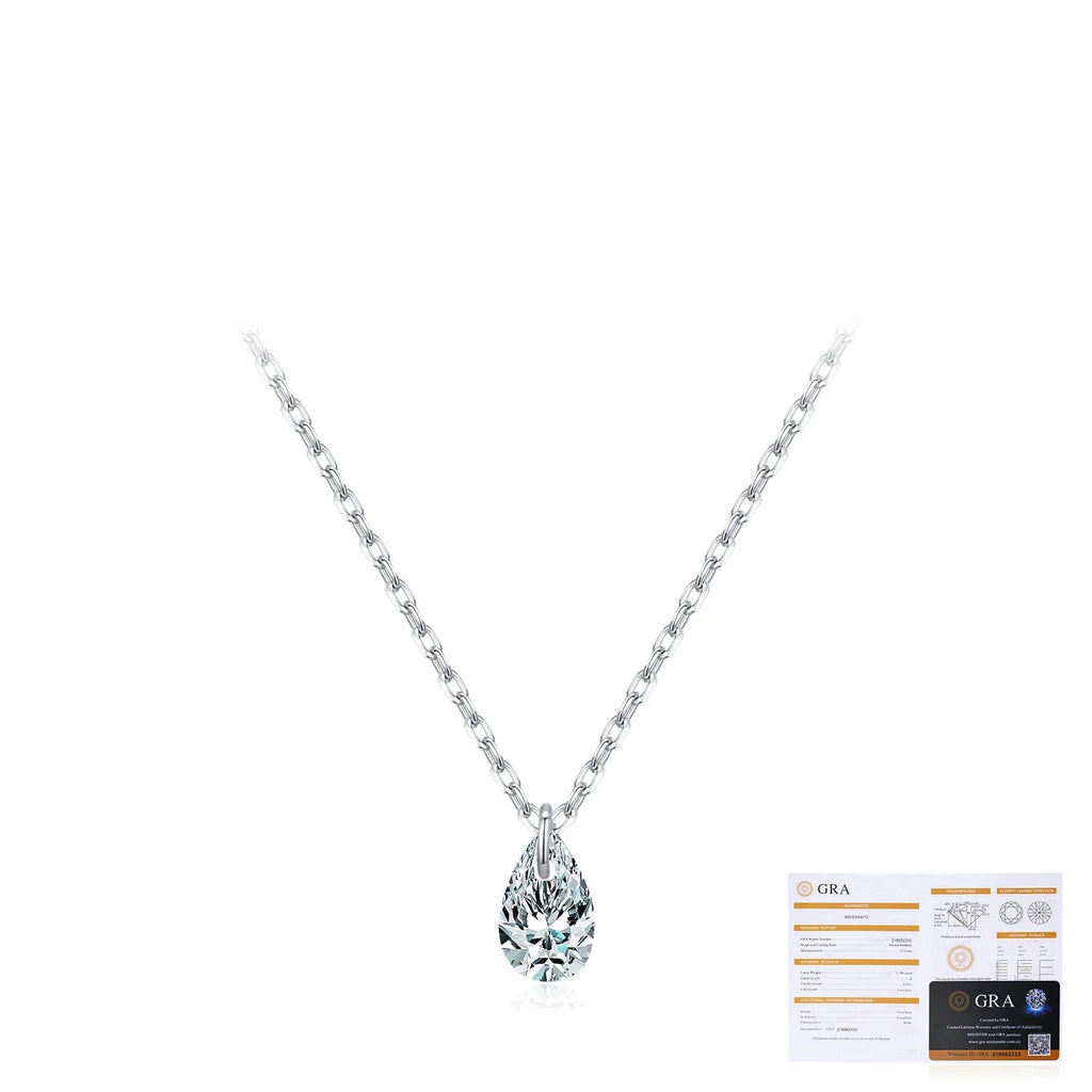 Teardrop Moissanite Pendant Necklace